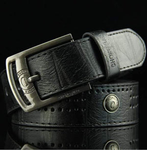Men's Denim Casual Belt Hollow Rivet Punk Style Wide Belt For New Fashion Strap Male High Quality Jeans PU Leather Belt