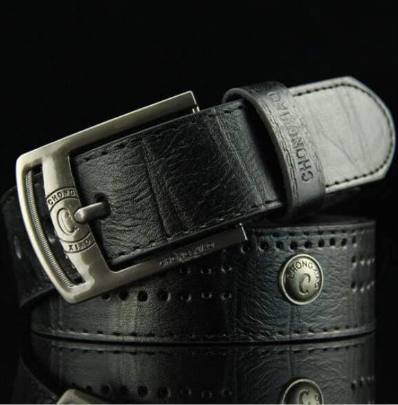 Men's Denim Casual Belt Hollow Rivet Punk Style Wide Belt For New Fashion Strap Male High Quality Jeans PU Leather Belt