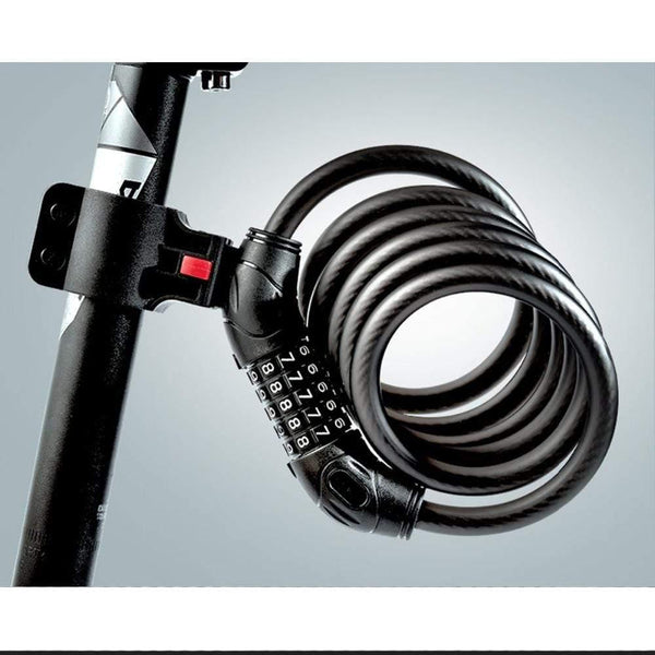 Planet Gates black 120cm Cable Cycling Lock MTB Mountain Road Code Bicycle Password Lock Anti-theft Electric Password Easy Security Steel