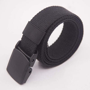 Canvas Belt For Men Women Waist Belt  Fashion Plastic Buckle Casual Cowboy Black Belts Ceinture  For Jean