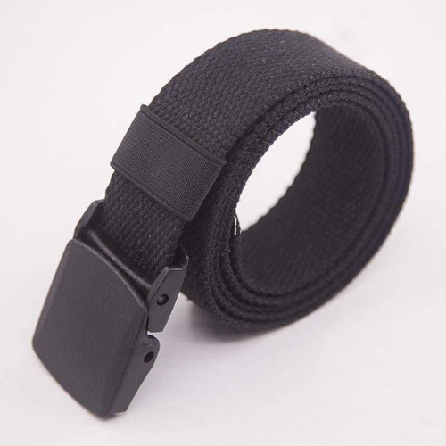 Canvas Belt For Men Women Waist Belt  Fashion Plastic Buckle Casual Cowboy Black Belts Ceinture  For Jean