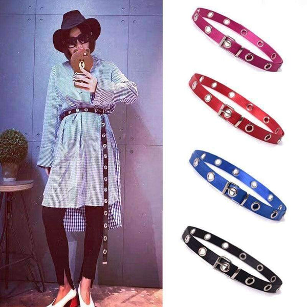 Planet Gates Black / 120cm SUMEIKE Thin Canvas Waist Belts for Women Pin Buckle Black Punk Style Women Belt Ladies Jeans Accessories