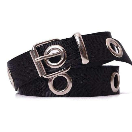 Planet Gates Black / 120cm SUMEIKE Thin Canvas Waist Belts for Women Pin Buckle Black Punk Style Women Belt Ladies Jeans Accessories