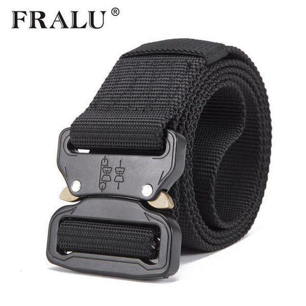 Planet Gates black / 125cm Mens Tactical Belt Military Nylon Belt Outdoor multifunctional Training Belt High Quality Strap