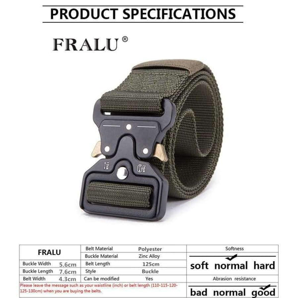 Planet Gates Black / 125cm Mens Tactical Belt Military Nylon Belt Outdoor multifunctional Training Belt High Quality Strap ceintures