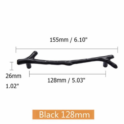 96/128mm Fashion Tree Branch Furniture Handle Drawer Knobs Black Silver Bronze Kitchen Cabinet Handles Door Pulls Hardware