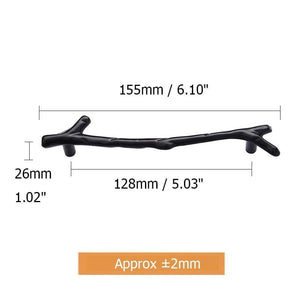 Fashion Tree Branch Furniture Handle 96mm 128mm Black Silver Bronze Kitchen Cabinet Handles Drawer Knobs Door Pulls Hardware