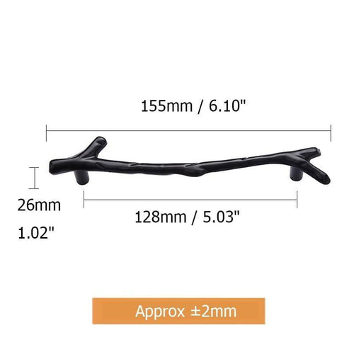 Fashion Tree Branch Furniture Handle 96mm 128mm Black Silver Bronze Kitchen Cabinet Handles Drawer Knobs Door Pulls Hardware