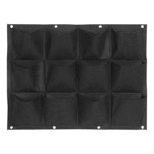 Planet Gates Black 12Pockets 2 Colors 7/12/15/18 Pockets Planting Bag Garden Balcony Wall Vertical Planting Flower Bags Vegetable Living Garden Supplies