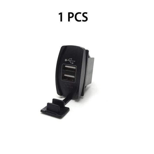Planet Gates Black 12V & 24V ATV USB Charger Backlit Rocker Switch for Can am for John Deer for Polaris RZR 900 800 1000 Motorcycle Charging