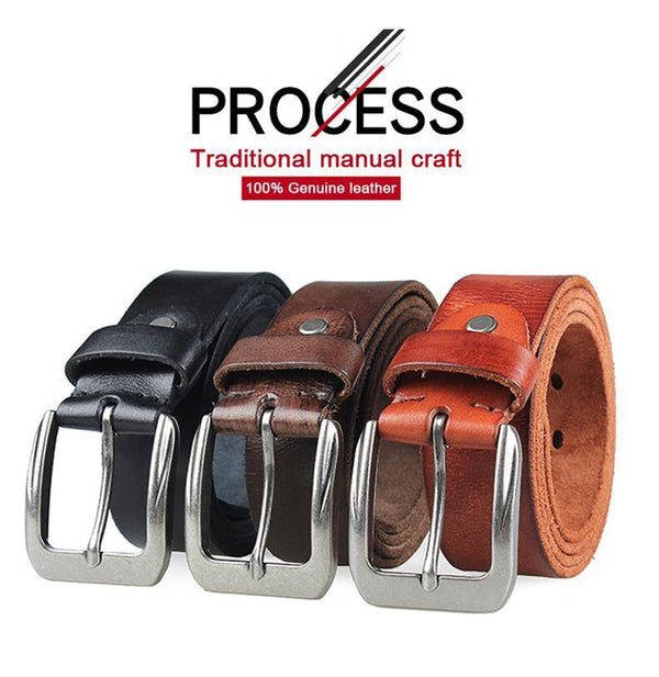 Planet Gates Black / 150cm Leather  Casual High Quality Belt Vintage Design Pin Buckle Genuine Leather Belts Male Waistband Cummerbund