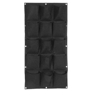 Planet Gates Black 15Pockets 2 Colors 7/12/15/18 Pockets Planting Bag Garden Balcony Wall Vertical Planting Flower Bags Vegetable Living Garden Supplies