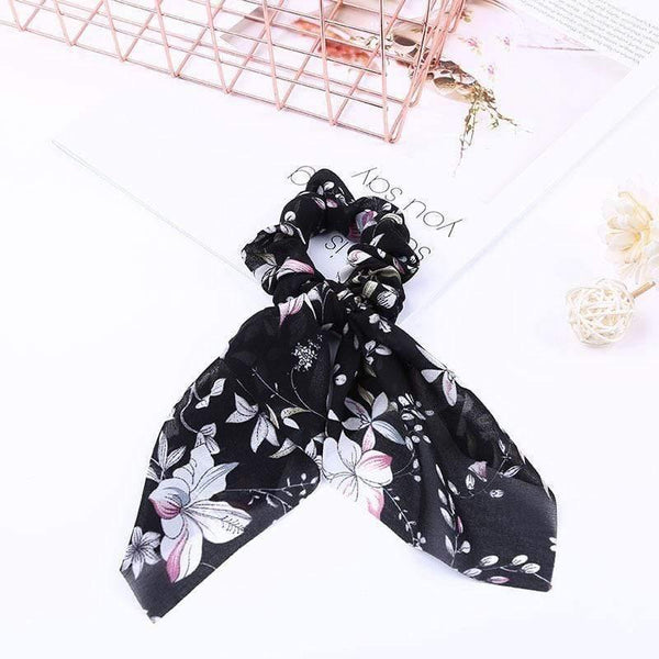 Chiffon Ribbons Hairband Elastic Hair Rope Hair Tie Floral Scrunchie Women Ponytail Holder Rubber Headbands Accessories