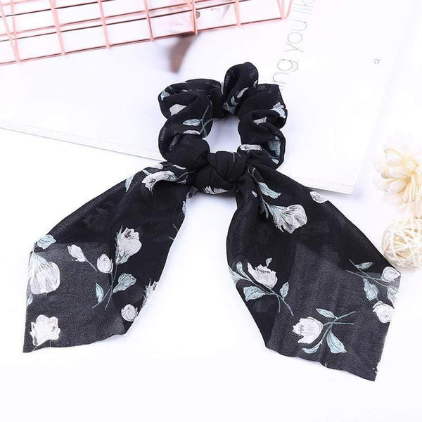 Chiffon Ribbons Hairband Elastic Hair Rope Hair Tie Floral Scrunchie Women Ponytail Holder Rubber Headbands Accessories