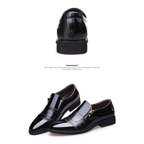 Planet Gates Black 1888 / 6.5 NPEZKGC New Spring Fashion Oxford Business Men Shoes Genuine Leather High Quality Soft Casual Breathable Men's Flats Zip Shoes