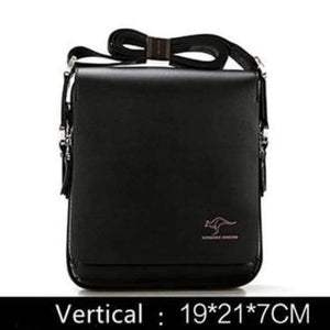Planet Gates Black 19x21x7cm / China New Arrived Brand Kangaroo men's messenger bag Vintage leather shoulder bag Handsome crossbody bag Free Shipping