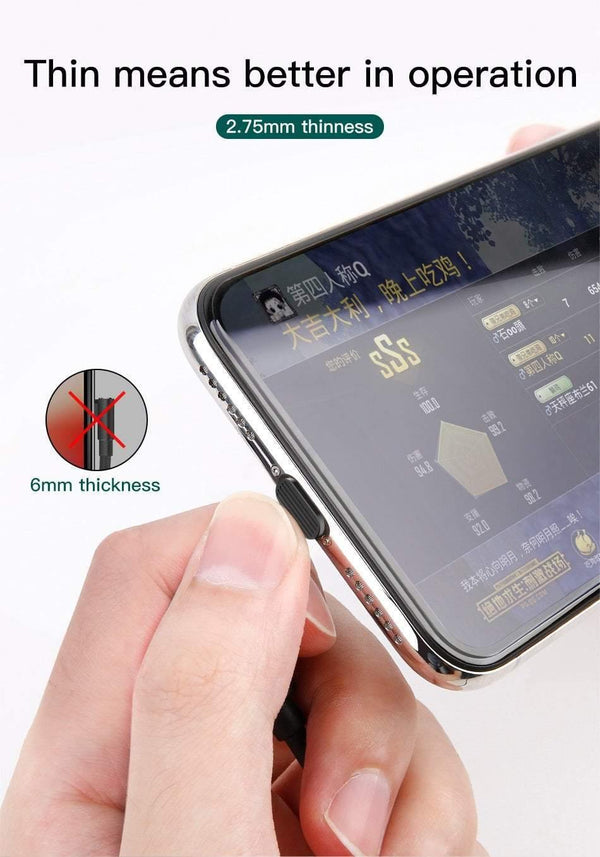 Planet Gates Black / 1m (3.28ft) Baseus Gamer USB Cable for iPhone Xs Max XR 8 7 Plus Mobile Phone Game Charger Cable Fast Charging for iPad Elbow Cord