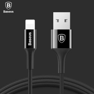 Planet Gates Black / 1m Baseus LED lighting Charger Cable For iPhone X 8 7 USB Cable For iPhone iPad Fast Charging Charger Cable Mobile Phone Data Cable