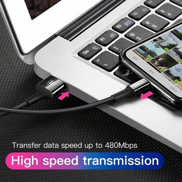 Planet Gates Black / 1m Baseus LED lighting Charger Cable For iPhone X 8 7 USB Cable For iPhone iPad Fast Charging Charger Cable Mobile Phone Data Cable