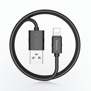 Planet Gates Black / 1m Baseus USB Cable For iPhone Xs Max Xr X 8 7 6 6S 5 5S SE iPad mini Charging Charger Wire Cord Adapter Data Mobile Phone Cables