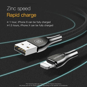 Planet Gates Black / 1m Baseus Zinc Alloy USB Cable 2A Fast Data Charging Charger Cable For iPhone XS Max XR X 8 7 6 6s 5 5s se iPad Mobile Phone Cables