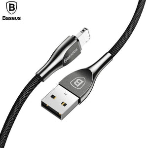 Planet Gates Black / 1m Baseus Zinc Alloy USB Cable 2A Fast Data Charging Charger Cable For iPhone XS Max XR X 8 7 6 6s 5 5s se iPad Mobile Phone Cables
