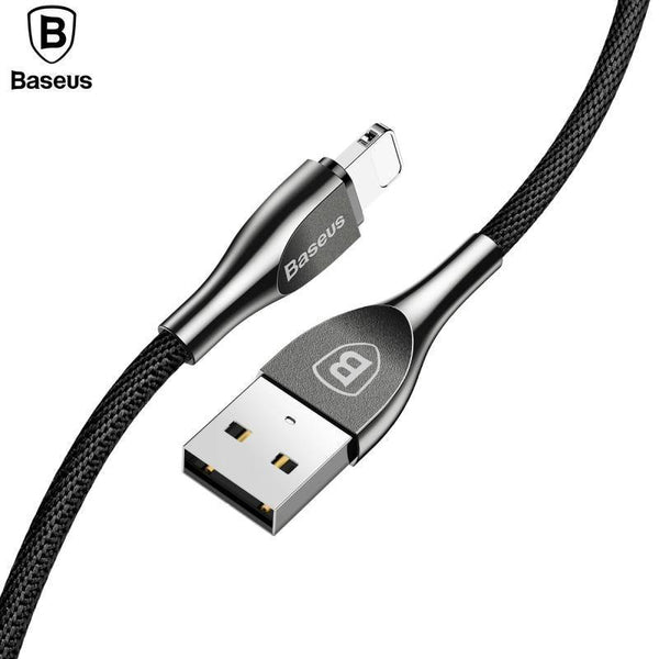 Planet Gates Black / 1m Baseus Zinc Alloy USB Cable 2A Fast Data Charging Charger Cable For iPhone XS Max XR X 8 7 6 6s 5 5s se iPad Mobile Phone Cables