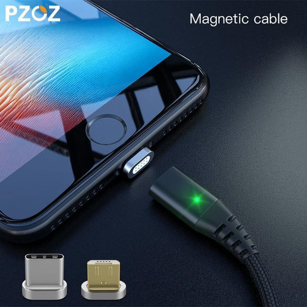 Planet Gates Black 1m For Apple PZOZ Shop club exclusive Magnetic Cable Type C Micro USB C 8pin Fast Charging Adapter Phone Microusb Type-C Magnet Charger