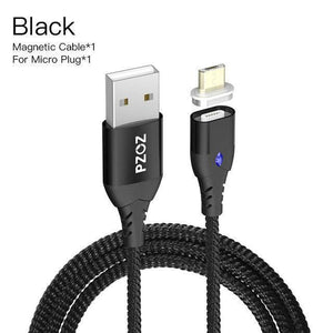 Planet Gates Black 1m For Micro / 1m PZOZ 5A Magnetic Cable Micro usb Type C Super Fast Charging Phone Microusb Type-C Magnet Charger usb c For iphone huawei xiaomi
