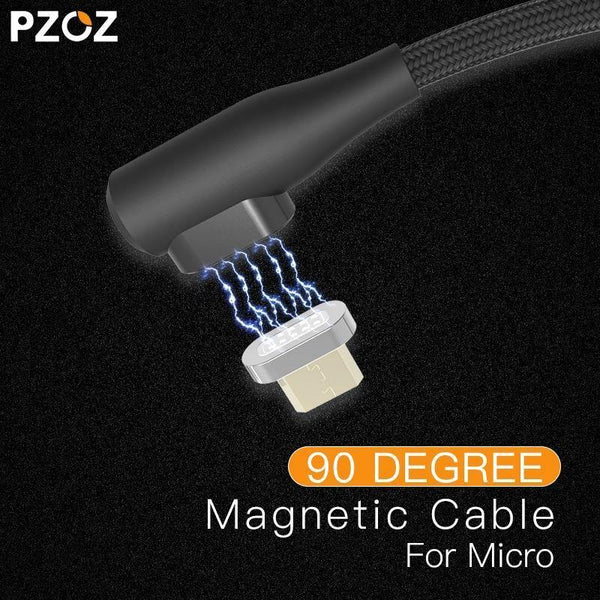 Planet Gates Black 1m For micro / 1M PZOZ 90 degree Micro USB Magnetic Cable Fast Charging Adapter Phone Cables Microusb Android Data Charger For Xiaomi redmi Tablet