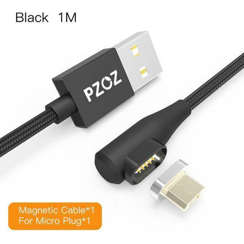Planet Gates Black 1m For micro / 1M PZOZ 90 degree Micro USB Magnetic Cable Fast Charging Adapter Phone Cables Microusb Android Data Charger For Xiaomi redmi Tablet