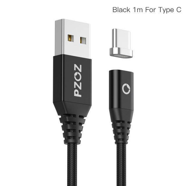 Planet Gates Black 1m For Type C PZOZ Shop club exclusive Magnetic Cable Type C Micro USB C 8pin Fast Charging Adapter Phone Microusb Type-C Magnet Charger