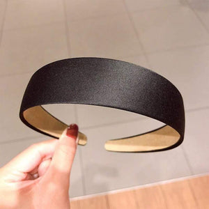 1PC Plastic Fashion Canvas Wide Headband Hair Band Headwear Bezel Hair Accessories For Woman Satin Covered Resin Hairbands