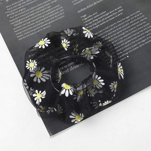 1PCS Scrunchies Hair Ring Daisy Floral Hair Ties Rope Autumn Winter Women Ponytail Hair Accessories Girls Hairbands Gifts