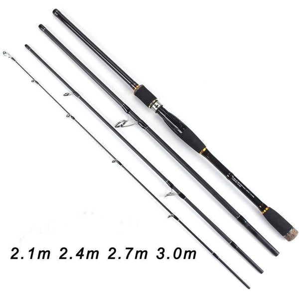 Planet Gates Black / 2.1 m Spinning casting Fishing Rod 100% Carbon Fiber 2.1m-3.0m 4 Section M Lure Rods Fast Action Pesca Travel Rod Fishing Tackle