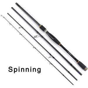 Planet Gates Black / 2.1 m Spinning casting Fishing Rod 100% Carbon Fiber 2.1m-3.0m 4 Section M Lure Rods Fast Action Pesca Travel Rod Fishing Tackle