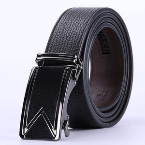 Men Belt  Cowhide Genuine Leather Belts For Men Luxury Automatic Buckle Belts Brown Black Cinturones Hombre B55