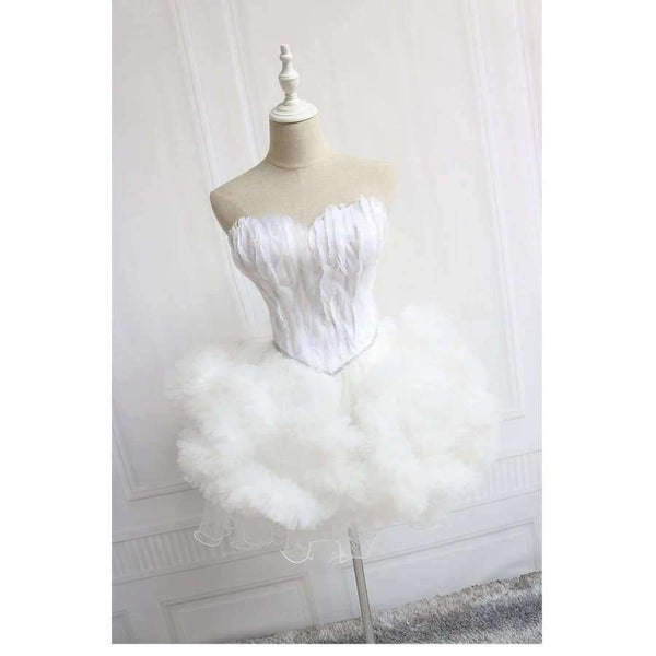 Planet Gates Black / 2 Cocktail Dresses Feather Women 2017 Black Strapless Sexy Short Party Prom Dress Homecoming Dresses Robe De Cocktail Gowns