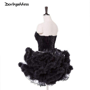 Planet Gates Black / 2 Cocktail Dresses Feather Women 2017 Black Strapless Sexy Short Party Prom Dress Homecoming Dresses Robe De Cocktail Gowns