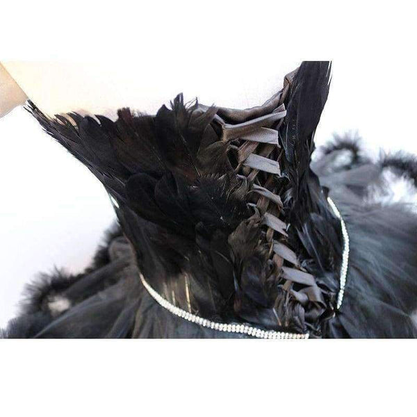 Planet Gates Black / 2 Cocktail Dresses Feather Women 2017 Black Strapless Sexy Short Party Prom Dress Homecoming Dresses Robe De Cocktail Gowns