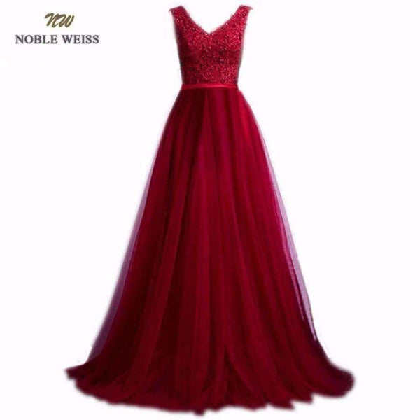 Planet Gates Black / 2 Elegant V-Neck A-Line Sweep Train Lace Beading Evening Dress Cheap Prom Dresses Robe De Soiree Party Dress