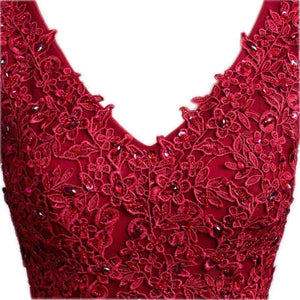 Planet Gates Black / 2 Elegant V-Neck A-Line Sweep Train Lace Beading Evening Dress Cheap Prom Dresses Robe De Soiree Party Dress