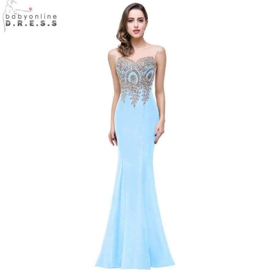 Planet Gates Black / 2 Gold Applique Royal Blue Lilac Mermaid Bridesmaid Dresses 2018 Long Wedding Party Dress robe demoiselle d'honneur