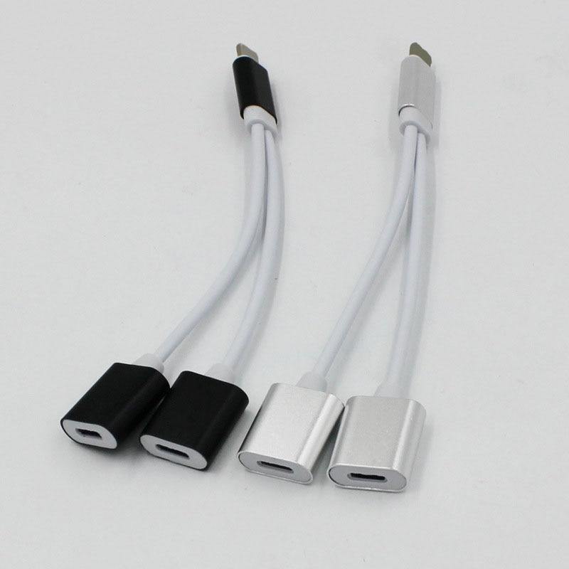 Planet Gates Black 2 in 1 Dual For Lightning Adapter Audio Charging Splitter Cable for iPhone X 8 7 Plus Earphone Headphones Converter For iOS 11