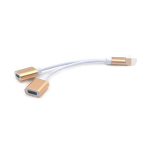 Planet Gates Black 2 in 1 Dual For Lightning Adapter Audio Charging Splitter Cable for iPhone X 8 7 Plus Earphone Headphones Converter For iOS 11