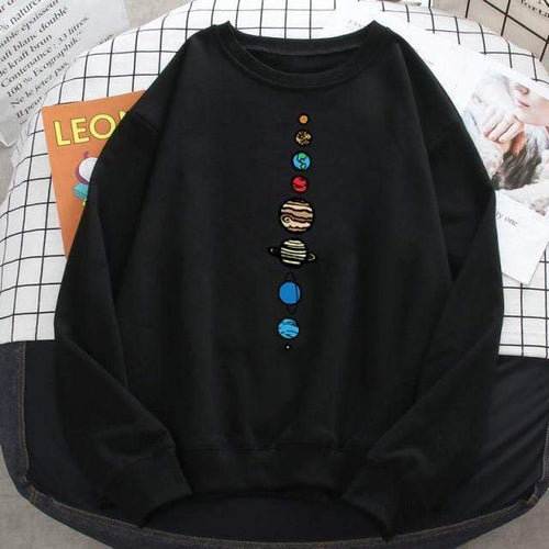 Planet Gates Black 2 / M Solar System Planets Colour Mens Sweatshirt O-neck Hip Hop Hoodie Leisure Polyester Clothing  Autumn Moletom Masculino