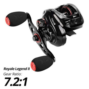 Planet Gates Black 2 / Right Hand / Spain Royale Legend II & GT Baitcasting Reel 7.2:1 5.4:1 Gear Ratio Reel  Freshwater Aluminum Spool 8 KG Drag Fishing Coil