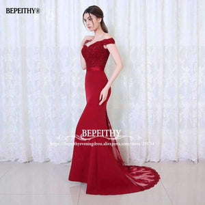 Planet Gates Black / 2 Robe De Soiree Mermaid Burgundry Long Evening Dress Party Elegant Vestido De Festa Long Prom Gown 2017 With Belt