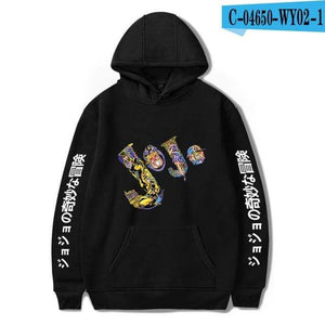 Planet Gates black 2 / S JoJo's Bizarre Adventure Hoodies Sweatshirts Men Women Harajuku Hoodies Anime Fashion Hoodie Japanese Streetwear Cartoon Hoodies
