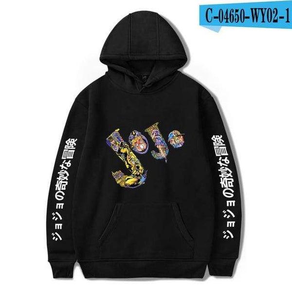 Planet Gates black 2 / S JoJo's Bizarre Adventure Hoodies Sweatshirts Men Women Harajuku Hoodies Anime Fashion Hoodie Japanese Streetwear Cartoon Hoodies